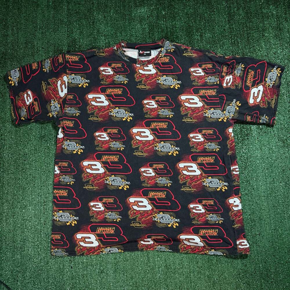 Vintage 90s Chase Authentics Dale Earnhardt All Over Print T-Shirt XXL AOP